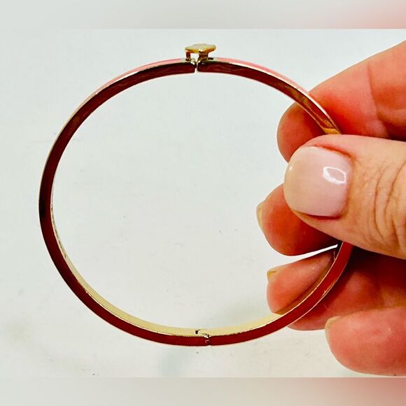 Kate Spade New York Spade Bangles Thin Enamel Hinge Bangle Bracelet Bright Rose - Picture 3 of 8